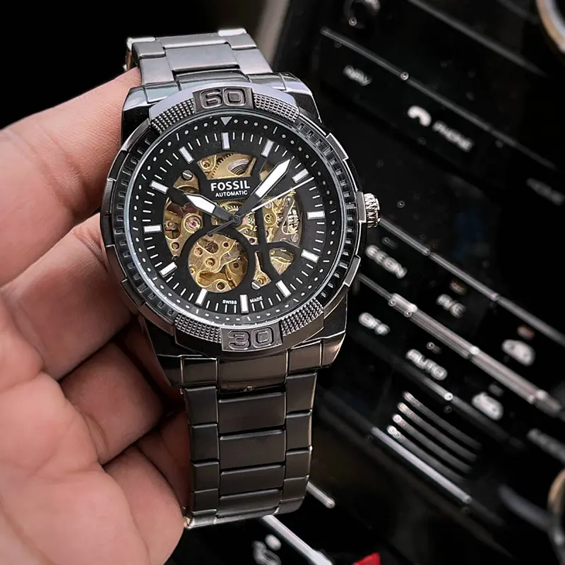 Fossil Bronsion Automatic Black Stainless Steel Men's Watch- ME3217